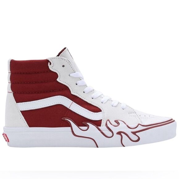 NEW Vans Sk8 Hi Flame White Tawny Port size 7.5 - Picture 1 of 13